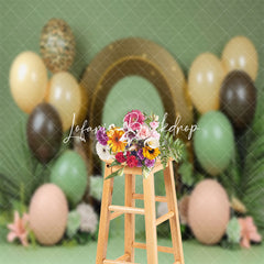 Lofaris Green Plants Balloons Floral Backdrop For Cake Smash