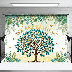 Lofaris Green Plum Leaves Gold Tree Family Reunion Backdrop