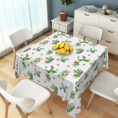 Lofaris Green Prickly Cactus Floral Repeat Square Tablecloth