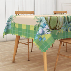 Lofaris Green Pumpkins Leaves Dining Rectangle Tablecloth