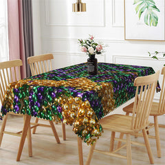 Lofaris Green Purple Sparkle Light Ball Rectangle Tablecloth