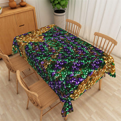 Lofaris Green Purple Sparkle Light Ball Rectangle Tablecloth