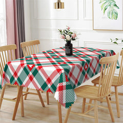 Lofaris Green Red Christmas Tree Pattern Rectangle Tablecloth