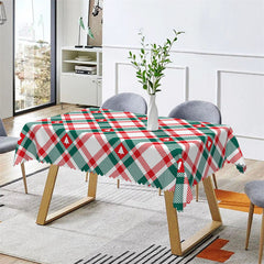 Lofaris Green Red Christmas Tree Pattern Rectangle Tablecloth