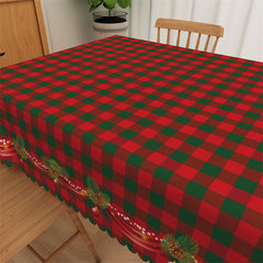 Lofaris Green Red Plaid Snowflake Christmas Tree Tablecloth