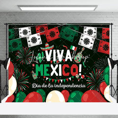 Lofaris Green Red Viva Mexico Backdrop For Independence Day