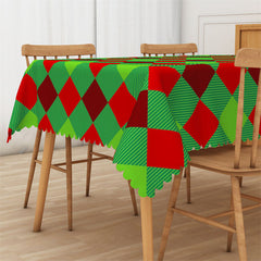 Lofaris Green Red Xmas Holiday Rectangle Tablecloth