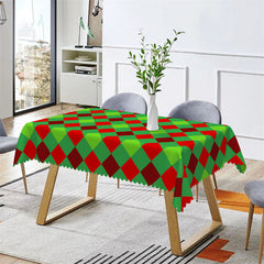 Lofaris Green Red Xmas Holiday Rectangle Tablecloth