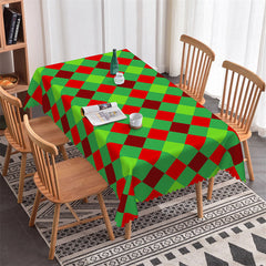 Lofaris Green Red Xmas Holiday Rectangle Tablecloth