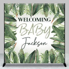 Lofaris Green Safari Welcome Baby Custom Shower Backdrop