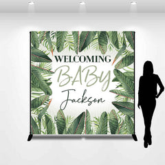 Lofaris Green Safari Welcome Baby Custom Shower Backdrop