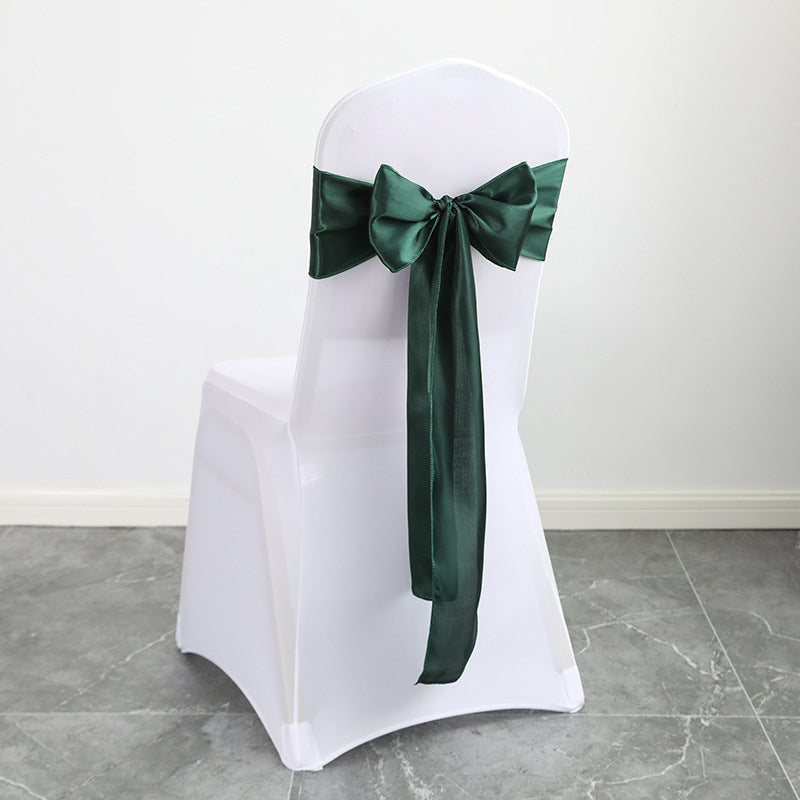 Lofaris Green Satin Universal Banquet Chair Sashes Bows