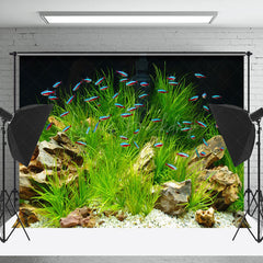 Lofaris Green Seaweed Stone Fish Tank Landscaping Backdrop