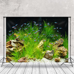 Lofaris Green Seaweed Stone Fish Tank Landscaping Backdrop