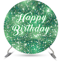 Lofaris Green Sequin Bokeh Sparkling Round Birthday Backdrop