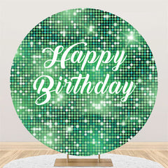 Lofaris Green Sequin Bokeh Sparkling Round Birthday Backdrop