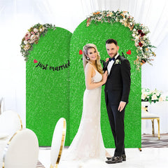 Lofaris Green Sequin Fitted Arch Backdrop Cover for Wedding Decor