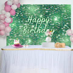 Lofaris Green Sequins Sparkle Happy Birthday Party Backdrop