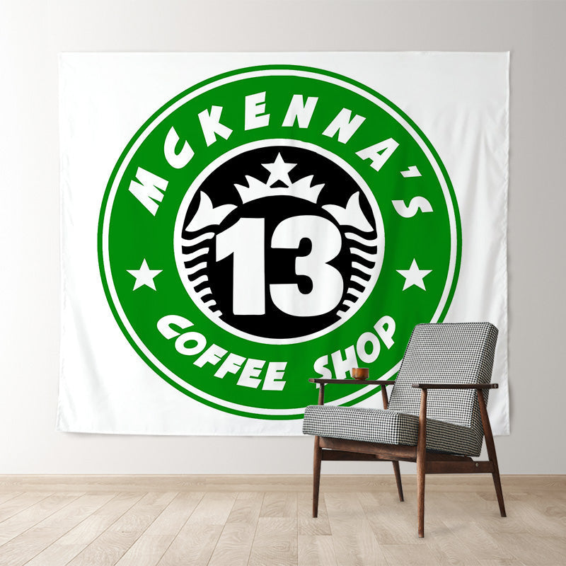 Lofaris Green Signet Style Coffee Theme Custom Birthday Backdrop