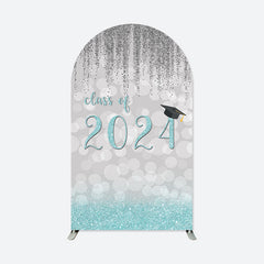 Lofaris Green Silver Bokeh Class 2024 Grad Arch Backdrop