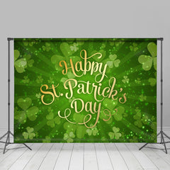 Lofaris Green Simple Leaves Happy Patricks Day Backdrop