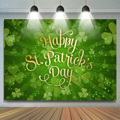 Lofaris Green Simple Leaves Happy Patricks Day Backdrop