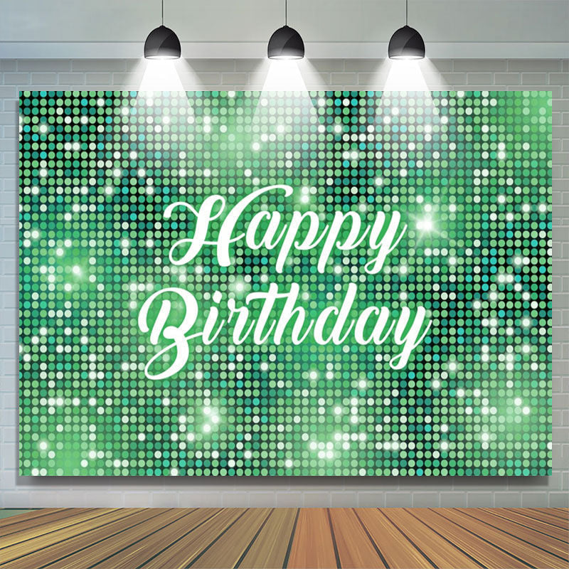 Lofaris Green Sparkling Sequin Dance Happy Birthday Backdrop