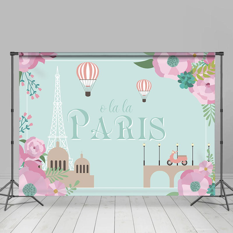 Lofaris Green Spring O La Paris Eiffel Tower Backdrop