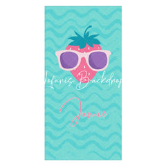 Lofaris Green Strawberry Sunglasses Custom Name Beach Towel