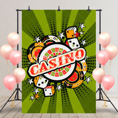 Lofaris Green Stripe Dice Casino Stars Backdrop For Birthday