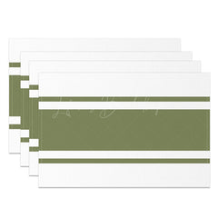 Lofaris Green Stripe White Simple Dining Set Of 4 Placemats