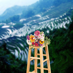 Lofaris Green Terraces Natural Scenery Portrait Backdrop