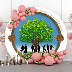 Lofaris Green Tree Family Reunion Vacation Round Backdrop