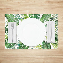 Lofaris Green Tropical Leaf Spring Dining Set Of 4 Placemats