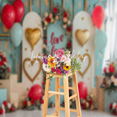 Lofaris Green Wall White Arch Balloons Rose Wedding Backdrop