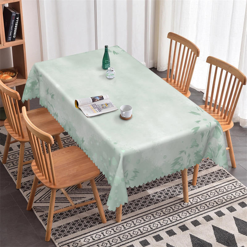 Lofaris Green Watercolor Leaves Spring Tablecloth For Decor