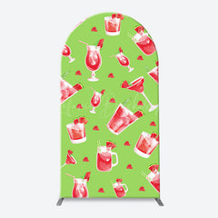 Lofaris Green Watermelon Juice Patterns Arch Backdrop Kit