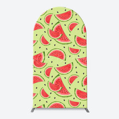 Lofaris Green Watermelon Juice Patterns Arch Backdrop Kit