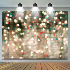 Lofaris Green White Bokeh Light Glitter Christmas Backdrop