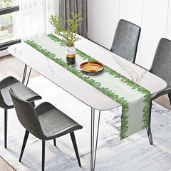 Lofaris Green White Marijuana Leaves Simple Table Runner