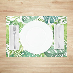 Lofaris Green White Monstera Leaf Spring Set Of 4 Placemats