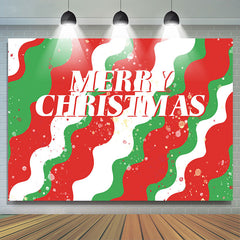 Lofaris Green White Red Wave Dots Merry Christmas Backdrop