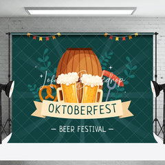 Lofaris Green Wine Barrel Oktoberfest Beer Festival Backdrop