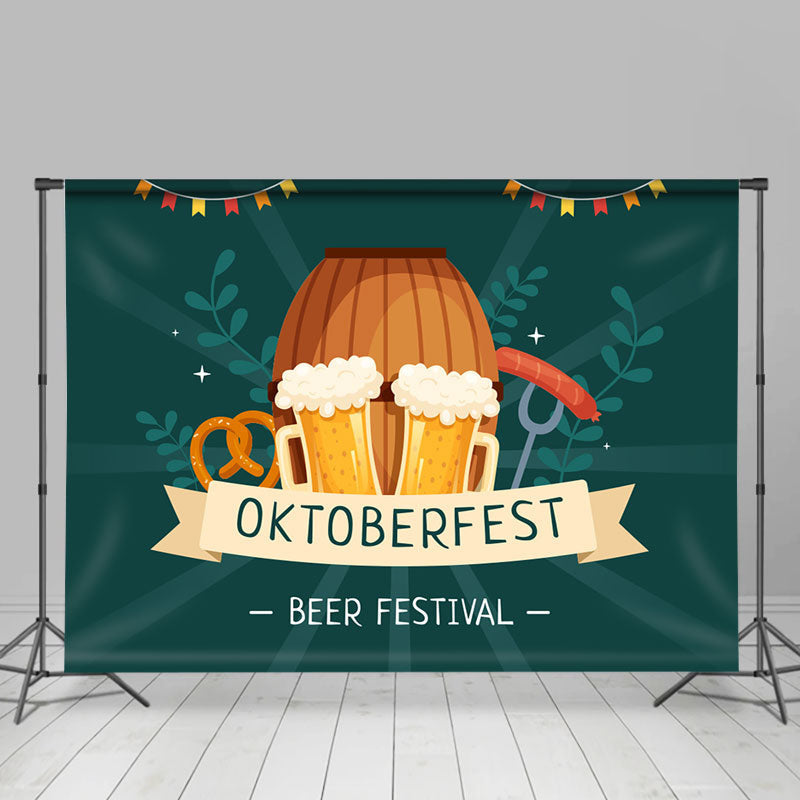 Lofaris Green Wine Barrel Oktoberfest Beer Festival Backdrop