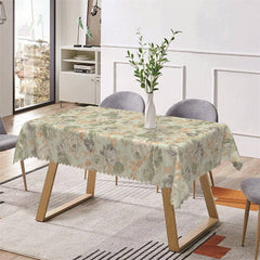 Lofaris Green Yellow Bloom Flower Print Rectangle Tablecloth