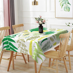 Lofaris Green Yellow Nature Leaves Rectangle Tablecloth