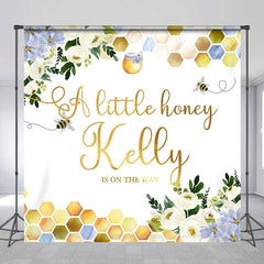 Lofaris Greenery Bee Little Honey Custom Baby Shower Backdrop