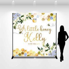 Lofaris Greenery Bee Little Honey Custom Baby Shower Backdrop