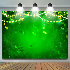 Lofaris Greenery Bokeh Light Clover St Patricks Day Backdrop