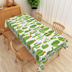 Lofaris Greenery Cactus Pattern Summer Kitchen Tablecloth